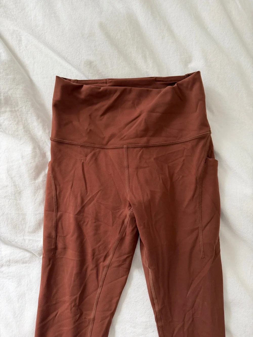 Lululemon Rust Brown Wunder Train Leggings with Pockets 25” Inseam Size 6